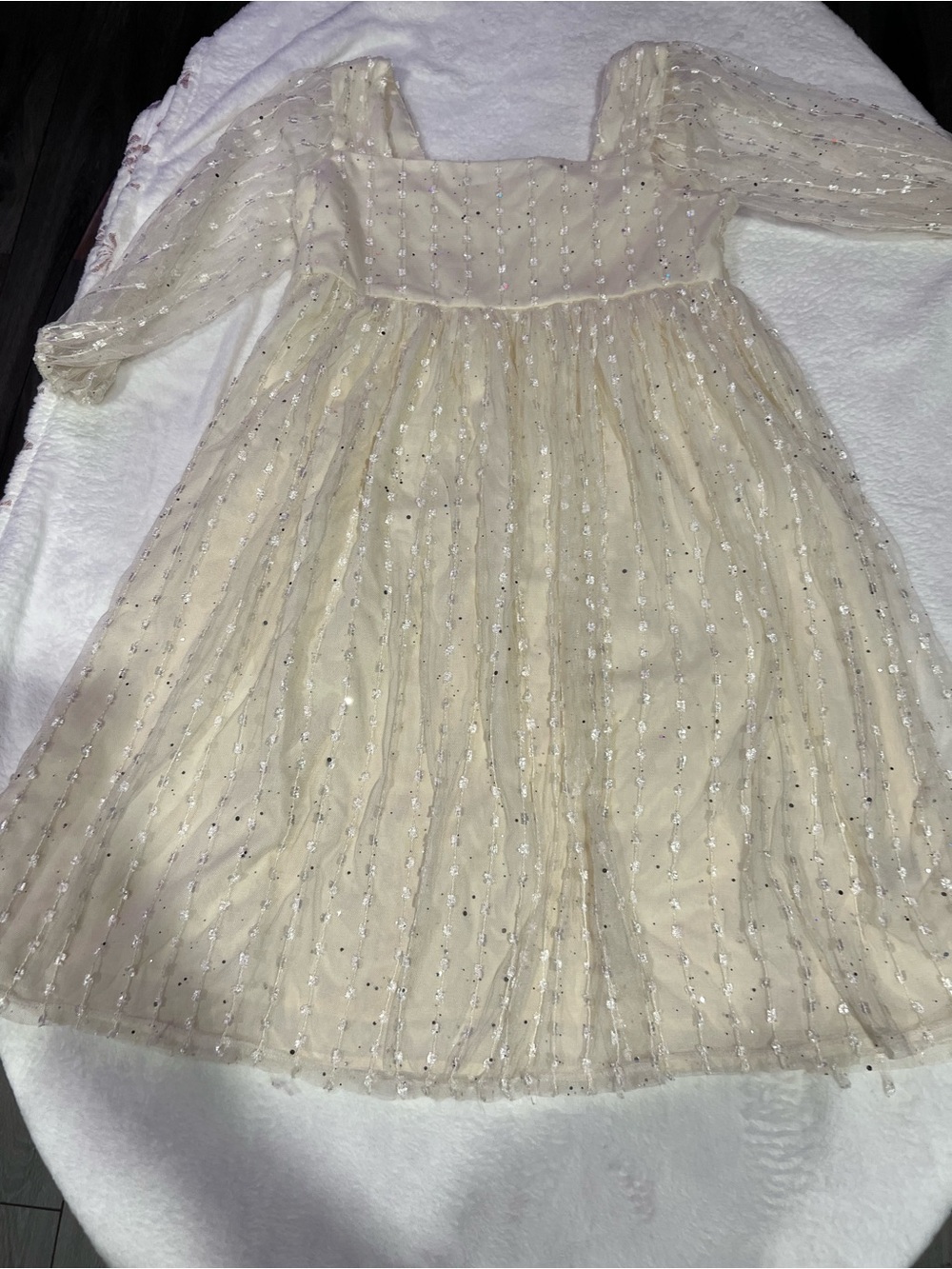 wonder nation Cream Sequin Tulle Party Dress